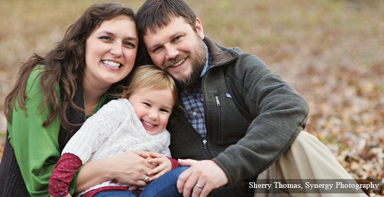 Brian with his wife Jennifer and their daughter Stella